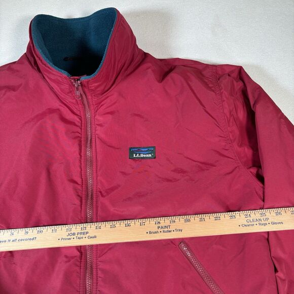 Vintage L.L.Bean Windbreaker Jacket Men’s XL Bomber Warm Up Red/ Green - Picture 9 of 10